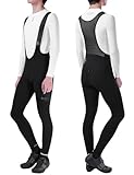 INBIKE Culotte Largo Ropa con Acolchado Tirantes para Hombre para Invierno MTB Road Bike Patalones Ciclistas de Forro Polar Térmico Ciclismo Negro XL