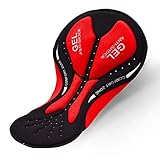 zalati - Almohadilla para Pantalones Cortos de Ciclismo, Secado rápido, Tela Suave y Transpirable, Ropa Interior, cojín para Pantalones para una conducción cómoda, Rojo y Negro