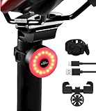 Luz Trasera Bicicleta 90 Horas de Autonomía - Luz Bicicleta Compacta, 5 Modos, Impermeable IP65, Recargable USB C, Soportes de Liberación Rápida para Sillín & Tija de Sillín, DONPEREGRINO M2