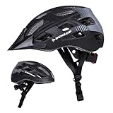 Dunlop Casco Bicicleta Adulto - Casco Bici Ajustable de 55 a 58 cm - Casco MTB y Patinete Talla M - Casco Hombre y Mujer con Iluminación LED y 3 Modos de Luz - Negro