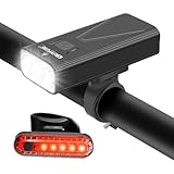 EBUYFIRE Luces Bicicleta Delantera y Trasera LED Recargable USB, 3 Modos, IPX5 Impermeable Luces Seguridad para Ciclismo de Montaña y Carretera(3 LED)