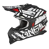 O'NEAL | Casco de Motocross | MX Enduro | Norma de Seguridad ECE 22.06, Aberturas de ventilación para una refrigeración óptima | Casco 2SRS Glitch V.23 | Adulto | Negro Blanco | Talla L (59/60 cm)