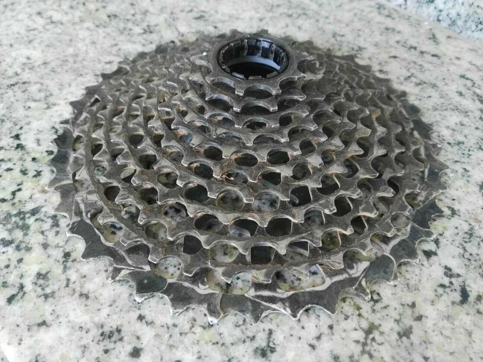 Cassette Sram con mucho desgaste